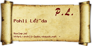 Pohli Léda névjegykártya